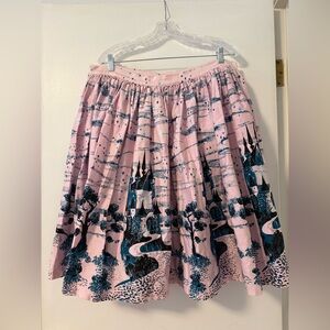 Pinup Couture Disney Aurora Pink Blue Castle Skirt Plus 2X Disneyland Retro cute